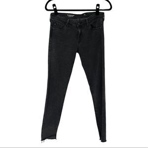 Ag Adriano Goldschmied Black The Legging Ankle‎ Super Skinny Raw Hem Jeans